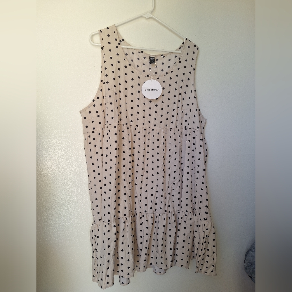SHEIN White Cream Tiered Midi Sundress
